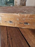 Grote houten brocante licht bruine kist degelijk, Ophalen, ., Zo goed als nieuw, .