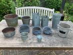 zink zinken metalen teiltjes emmers potten potjes emmertjes, Tuin en Terras, Ophalen of Verzenden, Gebruikt