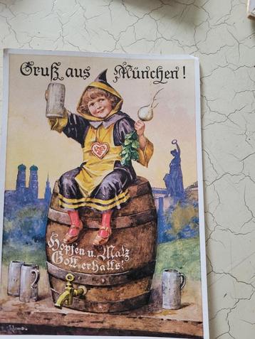 Oude gelopen kaart Bierfest Munchen beschikbaar voor biedingen