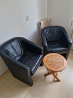 fauteuiltjes leer, Huis en Inrichting, Fauteuils, Minder dan 75 cm, Gebruikt, Leer, 50 tot 75 cm