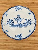 Brocante: bordje met duiveltje / mephisto. Blauw wit., Ophalen of Verzenden