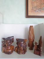 4x Balinese houtsnijwerken/ jaren '50, Antiek en Kunst, Kunst | Beelden en Houtsnijwerken, Ophalen of Verzenden