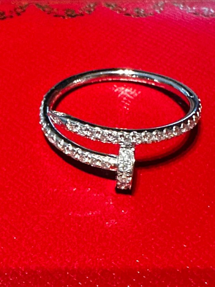 Juste un clou Cartier ring + 0,40 diamanten wit goud mt 17,7, Sieraden, Tassen en Uiterlijk, Ringen, Nieuw, Dame, 17 tot 18, Wit