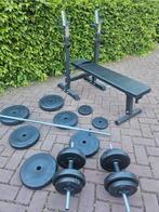 Opklapbaar bankdruk 60KG gewicht, Sport en Fitness, Ophalen, Zo goed als nieuw, Fitnessbank