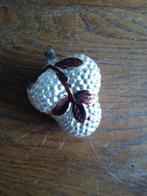 antieke kerstbal nr 306 model rood hart met vlinder, Gebruikt, Ophalen of Verzenden