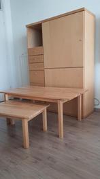 Bijpassende set Ikea tafel, bijzettafel, servieskast, Ophalen of Verzenden, Gebruikt