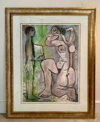 Pablo Picasso "La Coiffure" Zeefdruk met mooie houten lijst, Ophalen