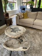Versteend Hout Salontafels, Huis en Inrichting, Tafels | Salontafels, Ophalen of Verzenden, Nieuw, Overige vormen, Metaal