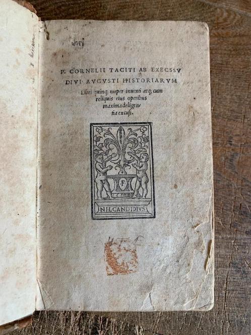 Tacitus Divi Augusti Historiarum 1527 Giunta druk Florence, Antiek en Kunst, Antiek | Boeken en Bijbels, Ophalen of Verzenden