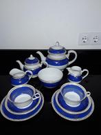 Antiek Rosenthal 2pers theeservies&2gebakstellen blauw/goud, Antiek en Kunst, Antiek | Servies los, Ophalen of Verzenden