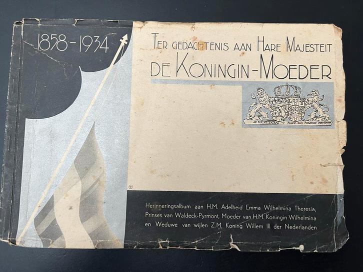 Herinneringsalbum Koningin-Moeder Emma 1858-1934, Verzamelen, Koninklijk Huis en Royalty, Nederland, Ophalen of Verzenden