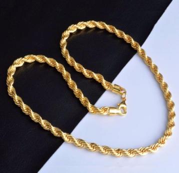 5 mm Twisted 18K goud verguld 76 cm ketting beschikbaar voor biedingen