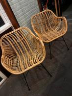 4 stoelen rotan tuinstoelen, Ophalen, Gebruikt, Rotan