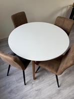 Witte Ronde Eettafel - 106cm, Huis en Inrichting, Tafels | Eettafels, Ophalen, Overige materialen, Gebruikt, 100 tot 150 cm