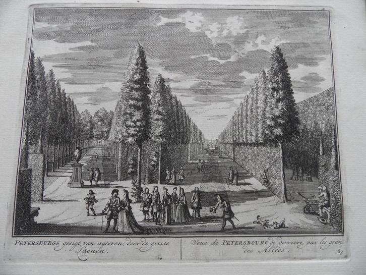 83 Nigtevecht Petersburg Kopergravure 1719, Antiek en Kunst, Kunst | Etsen en Gravures, Ophalen of Verzenden