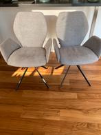 4 Goossens Eetkamerstoelen - Lichtgrijs, Draaibaar, Huis en Inrichting, Stoelen, Verzenden, Zo goed als nieuw, Vier, Metaal