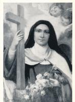 Devotieprentje van de H. Teresa del Bambino Gesú, Verzamelen, Religie, Christendom | Katholiek, Zo goed als nieuw, Kaart of Prent