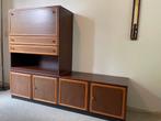 Mid century wand- / buffet- kast met kleiner bijzetkastje, Huis en Inrichting, Kasten | Wandmeubels, Ophalen, Gebruikt, Minder dan 150 cm