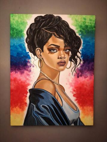 Rihanna Schilderij - Full Colour - 80x60cm beschikbaar voor biedingen
