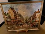 Prachtig Stadsgezicht in Luxe Lijst Gesigneerd door Harri, Antiek en Kunst, Kunst | Schilderijen | Klassiek, Ophalen of Verzenden