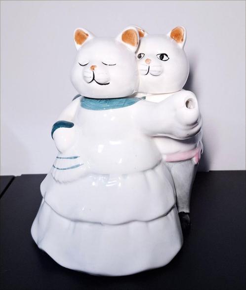 theepot dansende kat katten vintage retro porselein, Antiek en Kunst, Antiek | Keramiek en Aardewerk, Ophalen