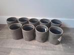 9 zgan stoere bloempotjes, Tuin en Terras, Bloempotten, Kunststof, Rond, Ophalen of Verzenden, Zo goed als nieuw