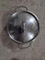 RVS Kookpan met Deksel 18 en 10 cm hoog, Kookpan of Snelkookpan, Gebruikt, Ophalen of Verzenden, Rvs