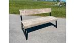 Bankje van steigerhout met zwarte stalen poten, Ophalen of Verzenden, Nieuw, Hout