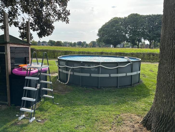 Intex Zwembad 549 Compleet + Upgrade!, Tuin en Terras, Zwembaden, Gebruikt, Opzetzwembad, 80 tot 120 cm, 200 tot 400 cm, 300 cm of meer