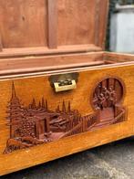 Mooie grote kist met houtsnijwerk (90x44x44), Ophalen, Minder dan 50 cm, Gebruikt, 50 tot 100 cm
