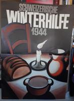 Grote Poster Zwitserland Schweizer Winterhilfe Miedinger, Verzamelen, Verzenden, Gebruikt, Rechthoekig Staand, Reclame