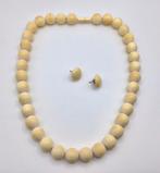 Art Deco ketting en oorbellen antiek ivoor uit 1920 kralen, Sieraden, Tassen en Uiterlijk, Antieke sieraden, Verzenden, Overige materialen