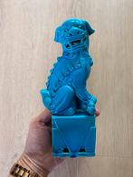 Vintage Foo Dog Chinese tempelleeuw blauw aqua handmade, Antiek en Kunst, Ophalen of Verzenden