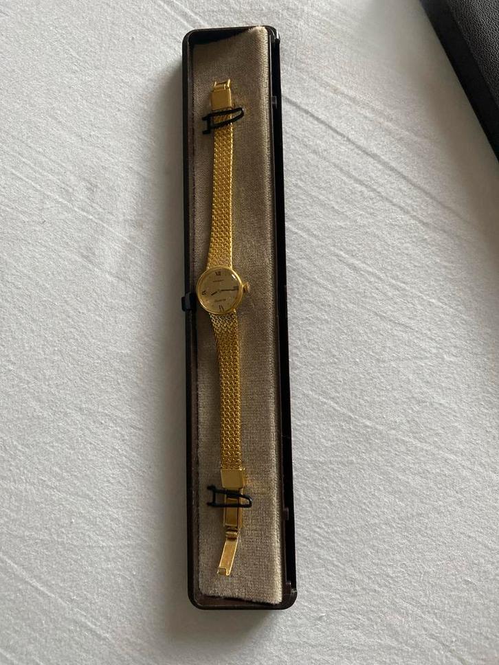 Vintage Prisma Goudkleurig Dameshorloge, Sieraden, Tassen en Uiterlijk, Horloges | Dames, Gebruikt, Polshorloge, Overige merken