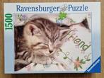 Ravensburger Puzzel - Slapend poesje - 1500 stukjes, Ophalen of Verzenden, 500 t/m 1500 stukjes, Legpuzzel, Zo goed als nieuw