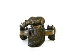 Bronzen flessenstop neushoorn met houder, Antiek en Kunst, Antiek | Koper en Brons, Ophalen of Verzenden, Brons
