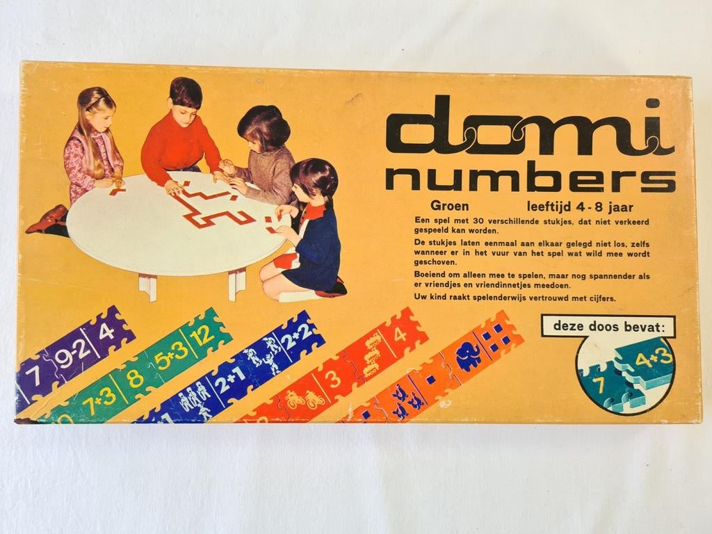 Domi Numbers Groen Nederlands Vintage Jaren 60 Nummers Spel, Hobby en Vrije tijd, Gezelschapsspellen | Bordspellen, Ophalen of Verzenden