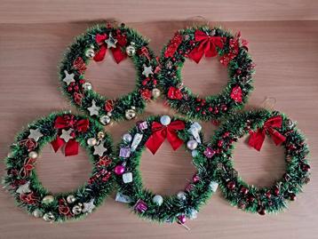 5 x dunne kerstkransen, 25 cm beschikbaar voor biedingen