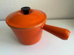 Le Creuset gietijzeren fonduepan (m/steel) (16,5 cm, oranje), Ophalen of Verzenden, Gebruikt, Gietijzer, Overige typen