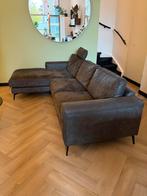 Moderne Hoekbank, Donkergrijs Suède/Stof & In Goede Staat, Huis en Inrichting, Ophalen, Metaal, 250 tot 300 cm, Gebruikt