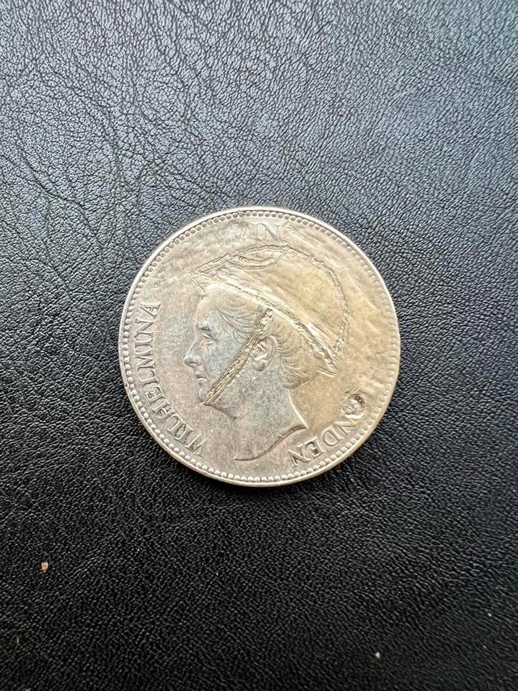 1 gulden 1940, Wilhelmina in Londen, Postzegels en Munten, Munten | Nederland, Losse munt, 1 gulden, Koningin Wilhelmina, Zilver
