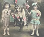 fr 1910 kinderen schommel hond schotse Collie bloemen (2), Verzenden, Voor 1920, Gelopen, Overige thema's
