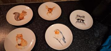 5 Wandborden met Dierenmotief beschikbaar voor biedingen