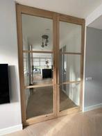 Glazen binnendeuren op maat - Glas met eiken, Niet ingevuld, 80 tot 100 cm, 215 cm of meer, Binnendeur