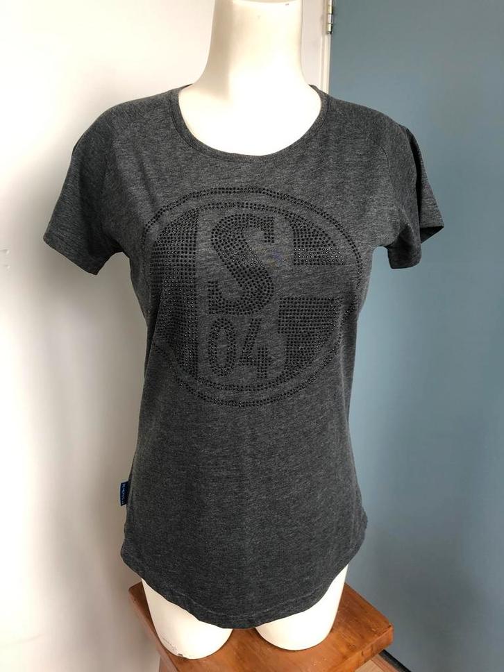 Fc schalke 04 grijs shirt m steentjes, Kleding | Dames, Tops, Zo goed als nieuw, Maat 38/40 (M), Grijs, Korte mouw, Ophalen of Verzenden