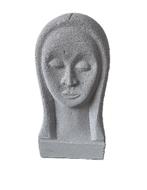 Gegoten Vrouwenhoofd - Beeld van wit zandsteen, Overige materialen, Wit, Ophalen of Verzenden, Zo goed als nieuw