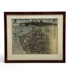17e eeuwse stadsplattegrond, Harlingen, Antiek en Kunst, Kunst | Etsen en Gravures, Ophalen of Verzenden