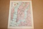 Antieke kaart/plattegrond - New York - Circa 1900, Gelezen, Ophalen of Verzenden, Landkaart, 1800 tot 2000