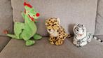 Knuffels: cheetah, witte tijger en draak, Kinderen en Baby's, Speelgoed | Knuffels en Pluche, Ophalen of Verzenden, Zo goed als nieuw
