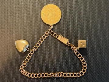 Gouden 10 guldenmunt uit 1912 aan bedelkettingkje beschikbaar voor biedingen